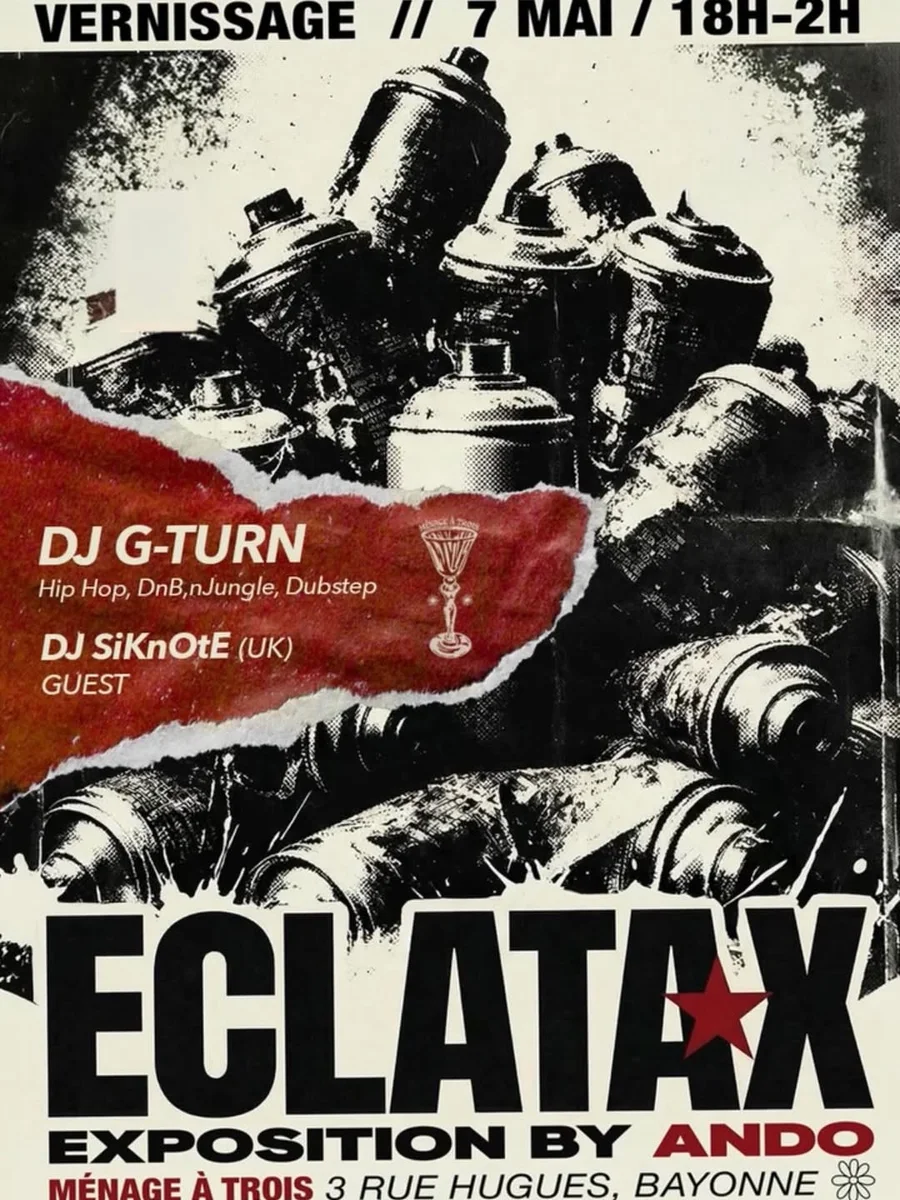 Vernissage « Éclatax » — exposition d’Ando + DJ set