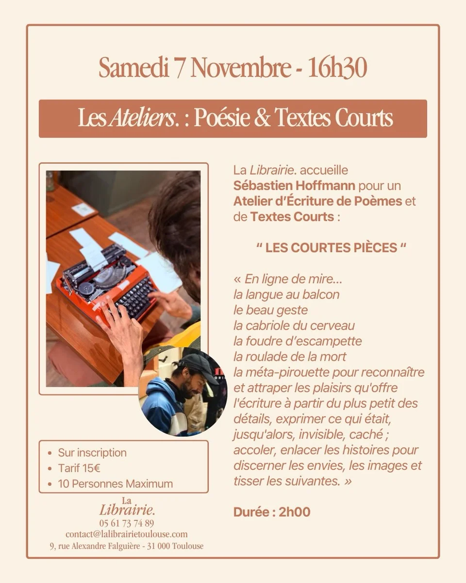 Atelier d’écriture : Poésie & Textes Courts avec Sébastien Hoffmann
