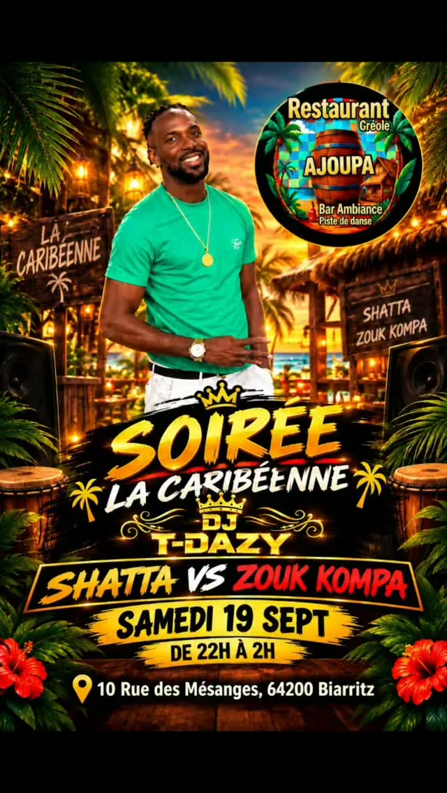 Soirée La Caribéenne - DJ T-DAZY (Shatta vs Zouk Kompa)