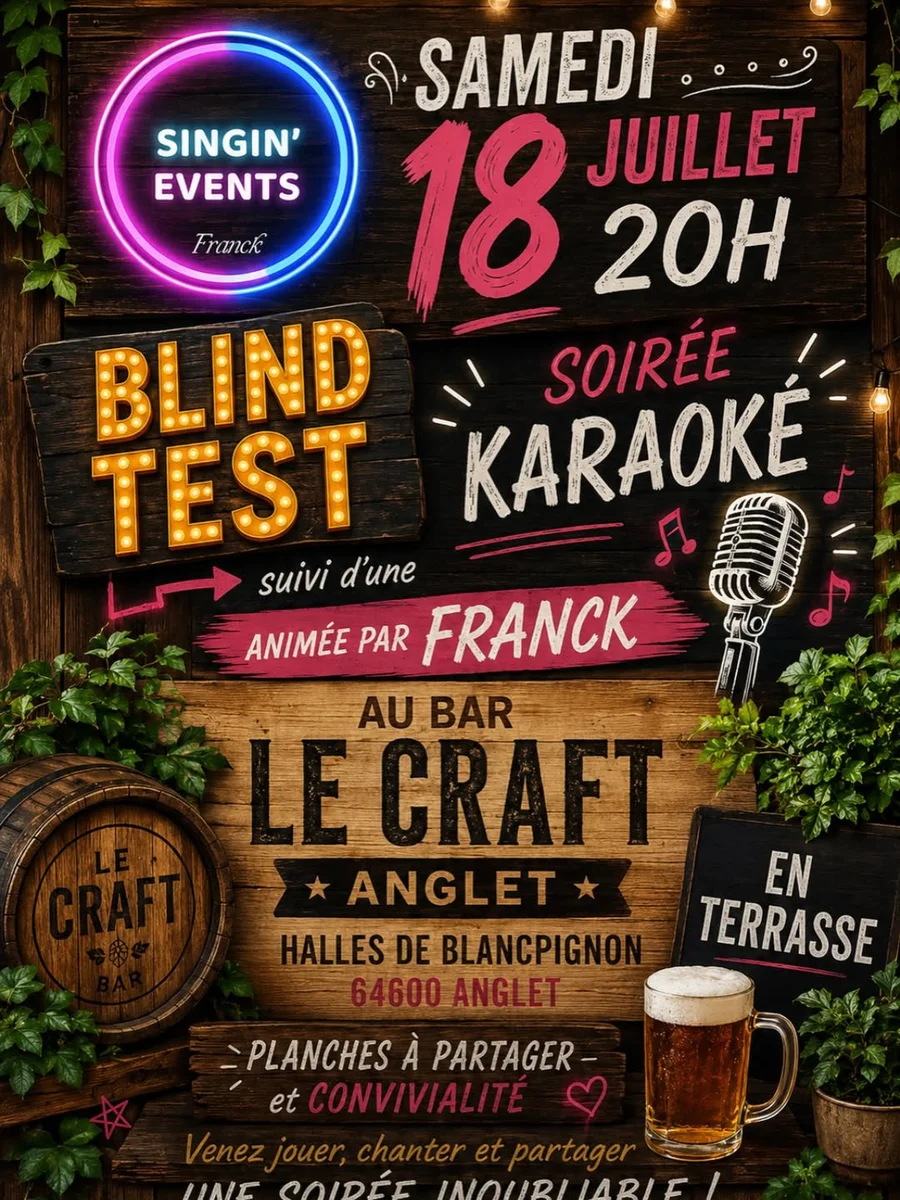 Blind Test + Soirée Karaoké au Bar Le Craft