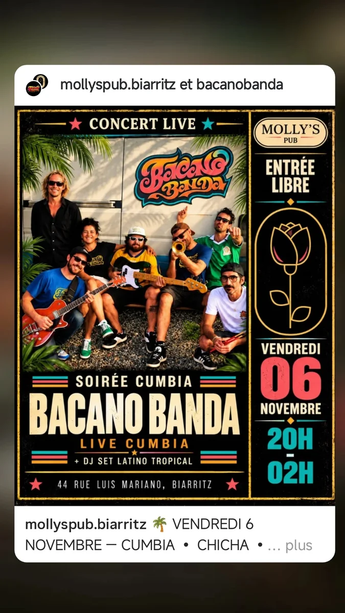 Bacano Banda — Live Cumbia/Salsa/Latino au Molly's Pub