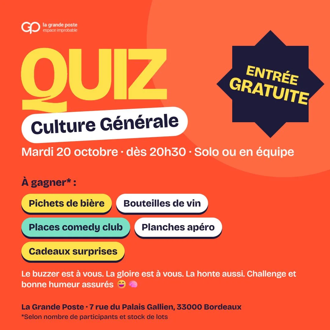 General Knowledge Quiz at La Grande Poste