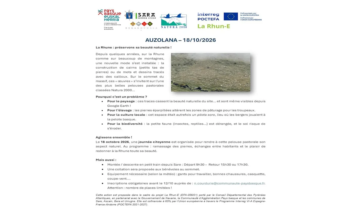 Auzolana : La Rhune : let's preserve its natural beauty!