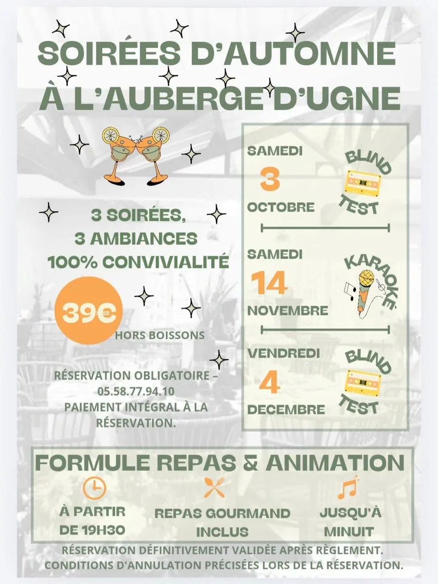 Soirée d'automne - KARAOKE à L'Auberge d'Ugne
