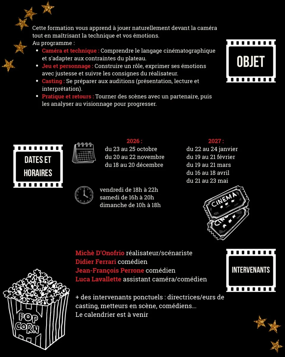 Taller mensual de cine - El actor frente a la cámara