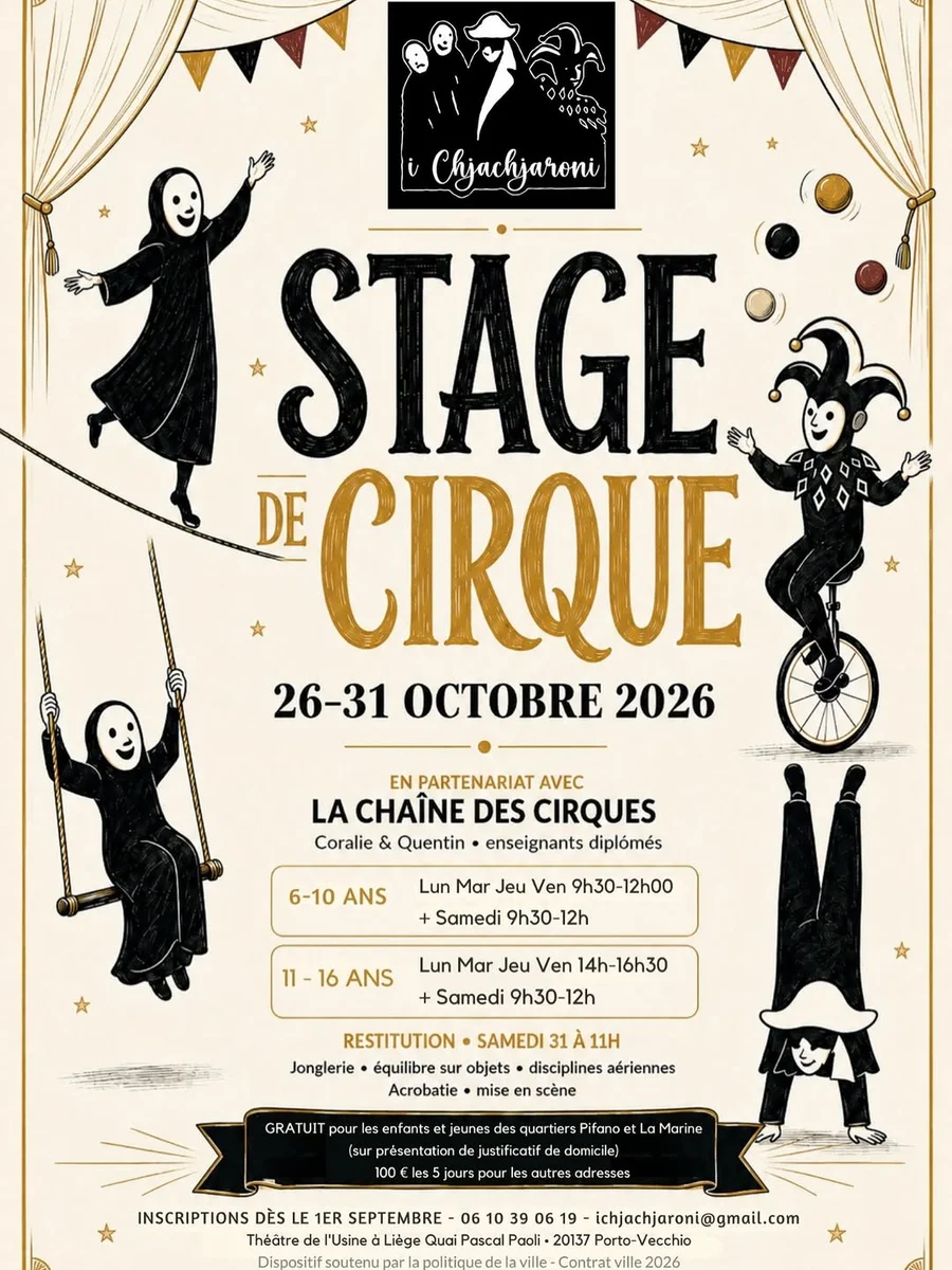 Stage de cirque pour enfants et adolescents - Vacances de la Toussaint 2026