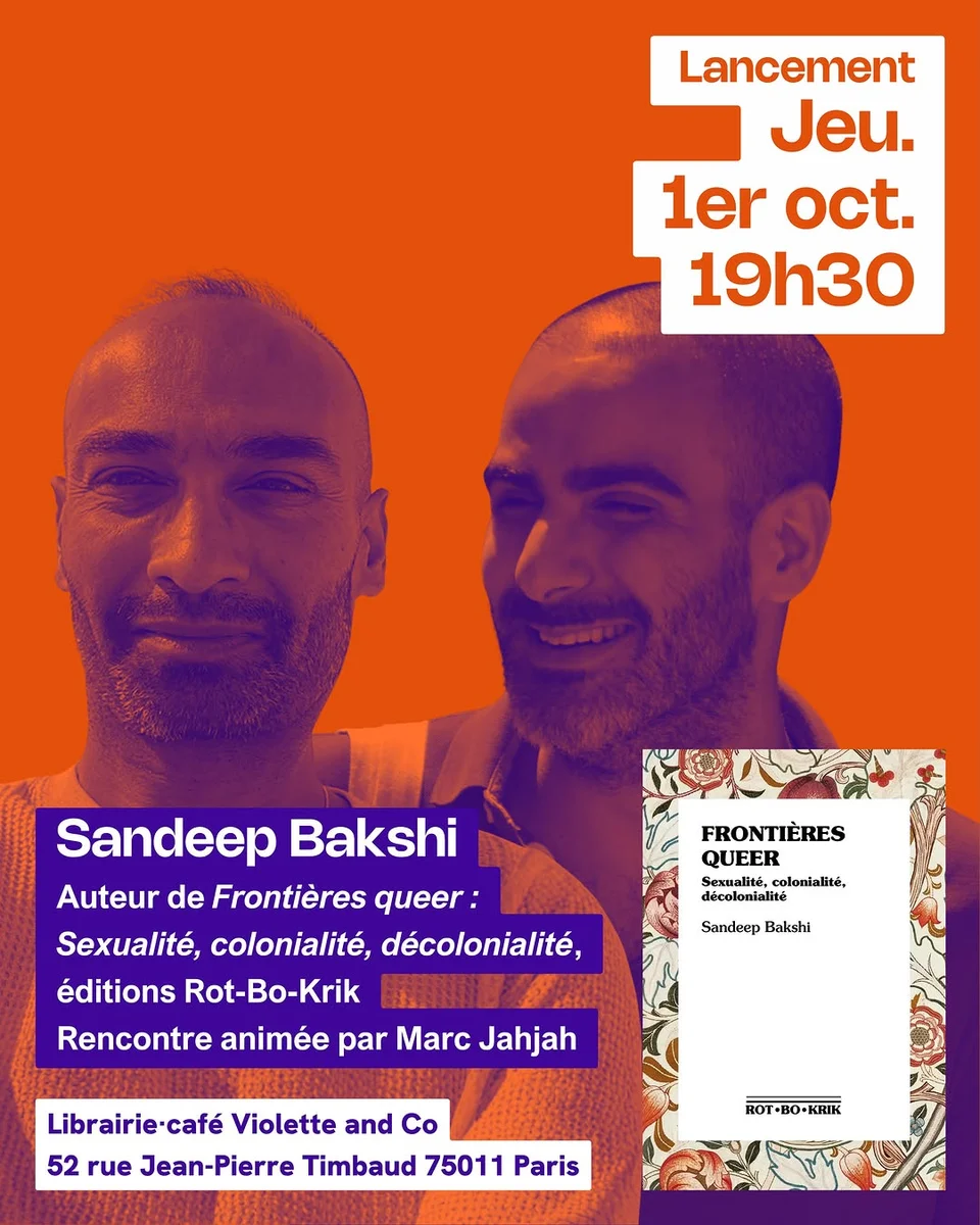 Lancement du livre « Frontières queer » avec Sandeep Bakshi