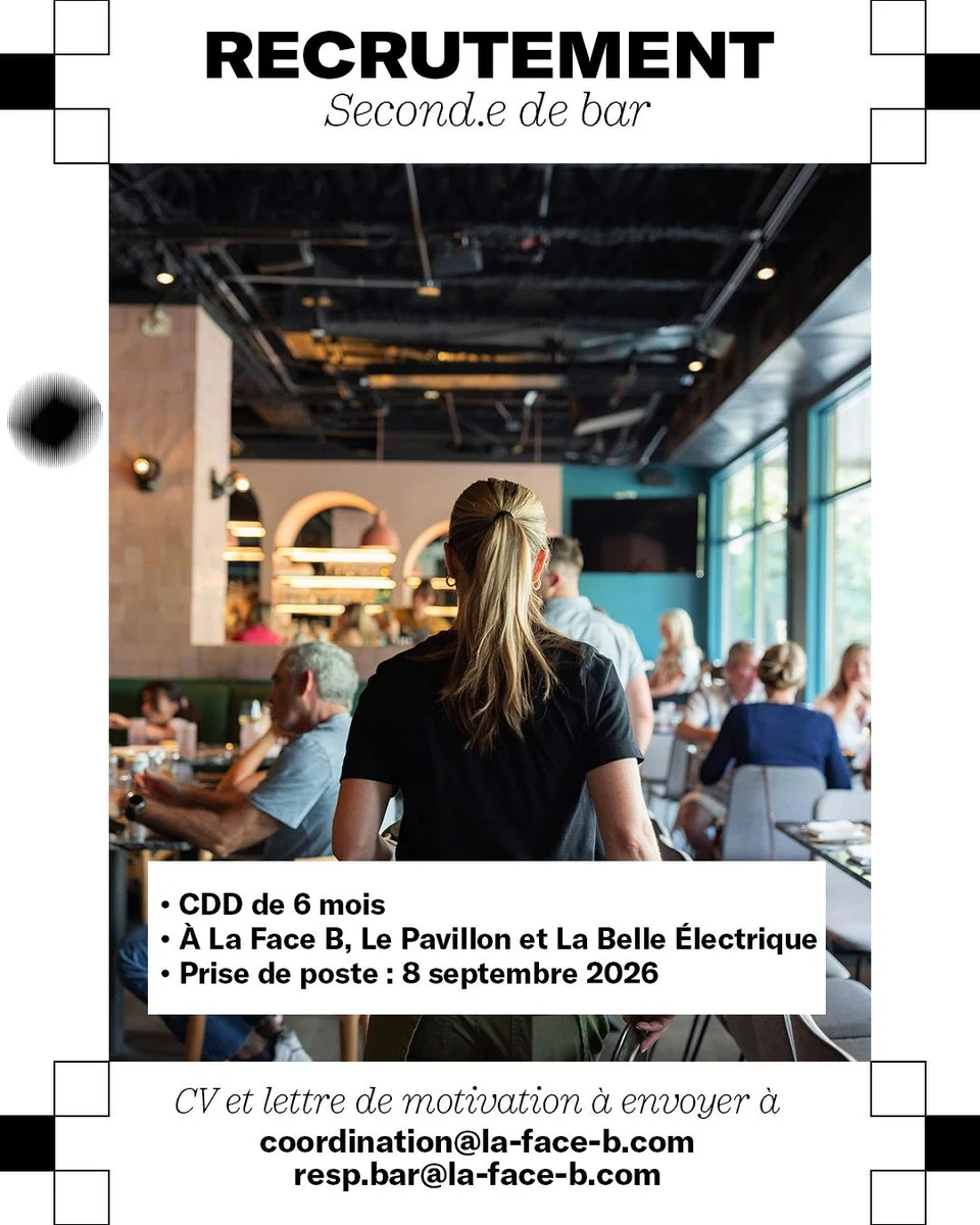 Reclutamiento para barra (segundo/a de barra) — La Belle Électrique / La Face B