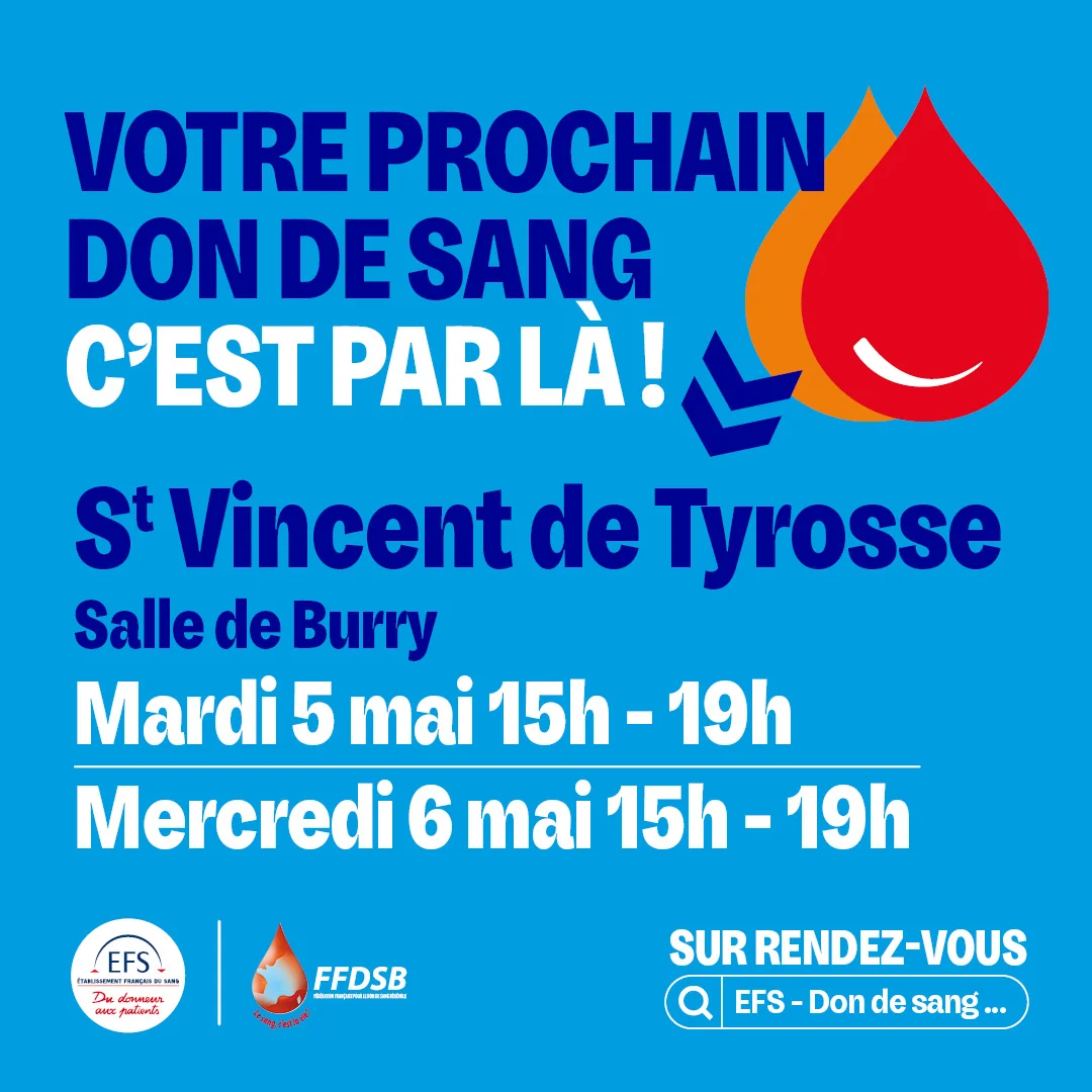 Colecta de sangre en Saint-Vincent-de-Tyrosse (Salle de Burry)