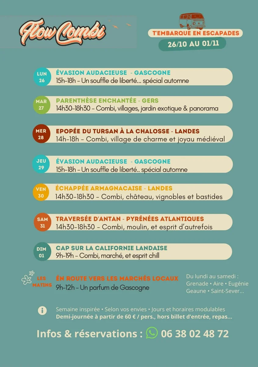Excursions avec Flow Combi