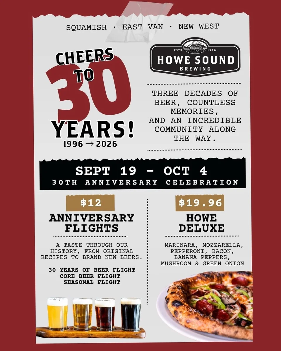 Célébration du 30e anniversaire de Howe Sound Brewing