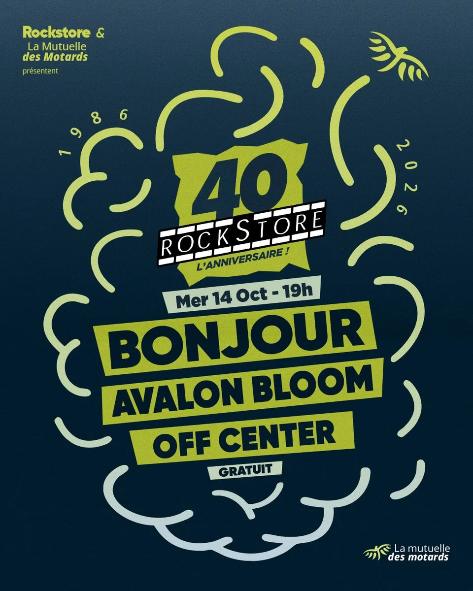 40 años del Rockstore: Noche de apertura con Bonjour, Avalon Bloom & Off Center