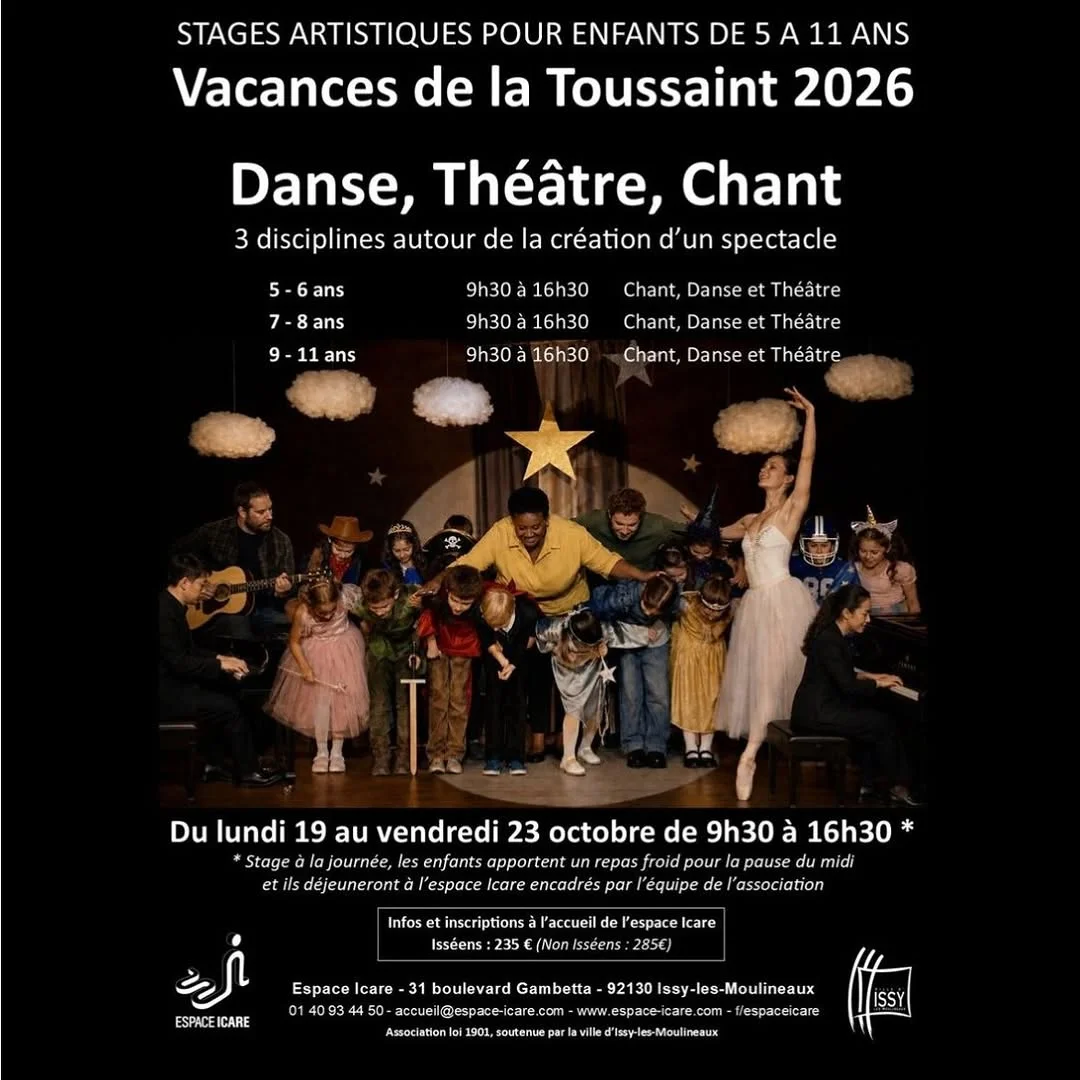 Stages artistiques pour enfants - Vacances de la Toussaint 2026
