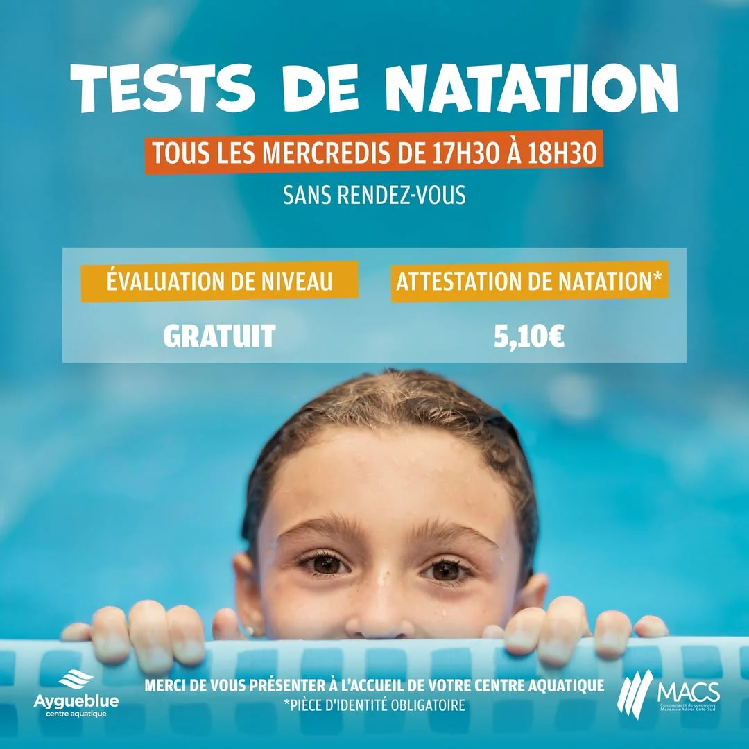 Tests de natation du mercredi à Aygueblue