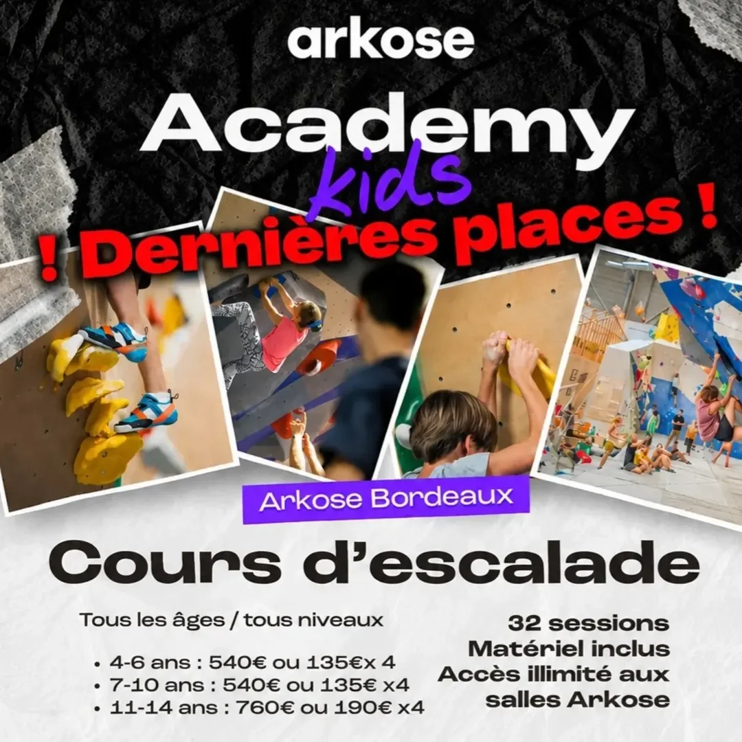 Cours d'escalade pour enfants 7-10 ans