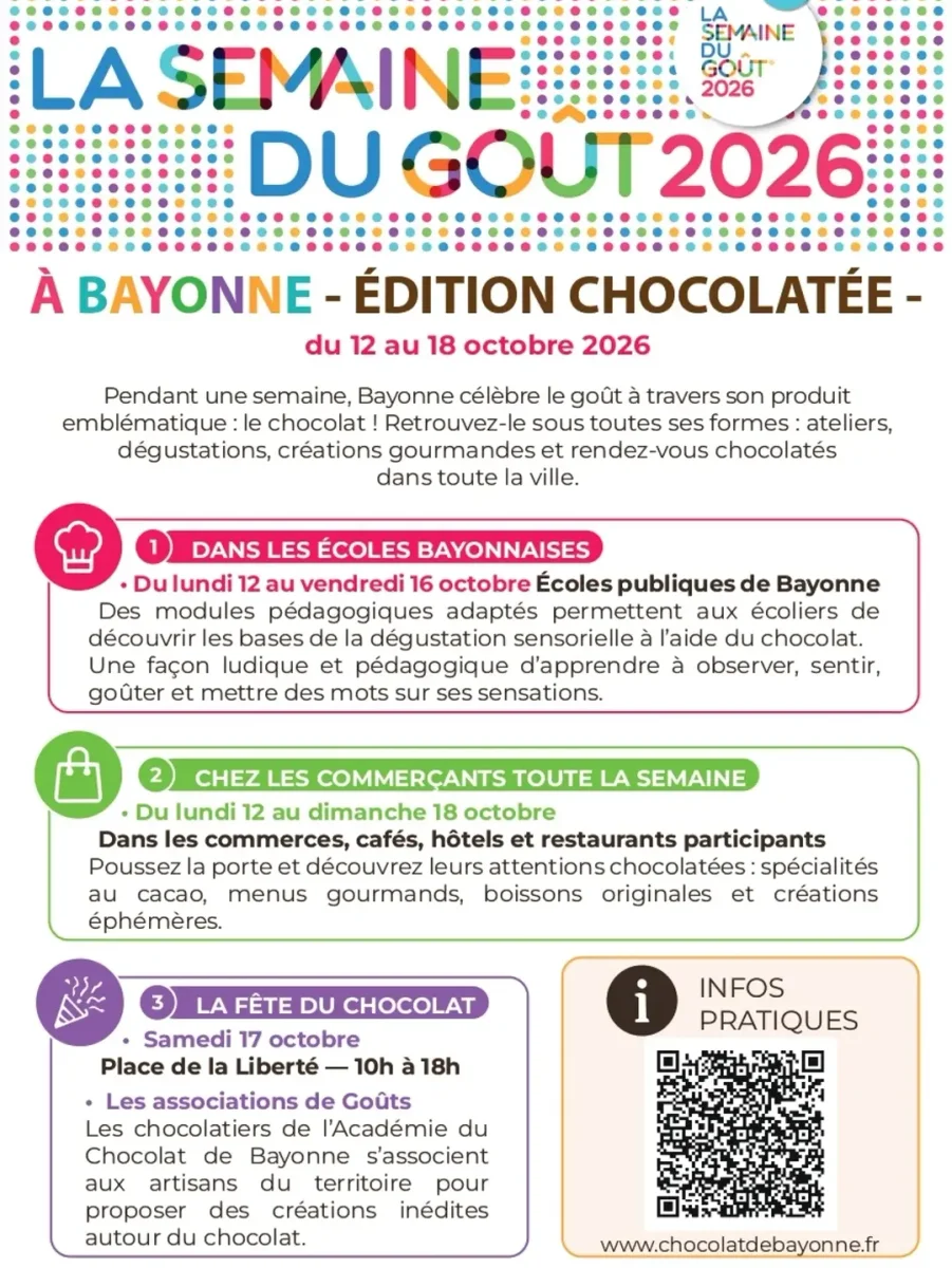 La Semaine du goût 2026 à Bayonne - Édition Chocolatée