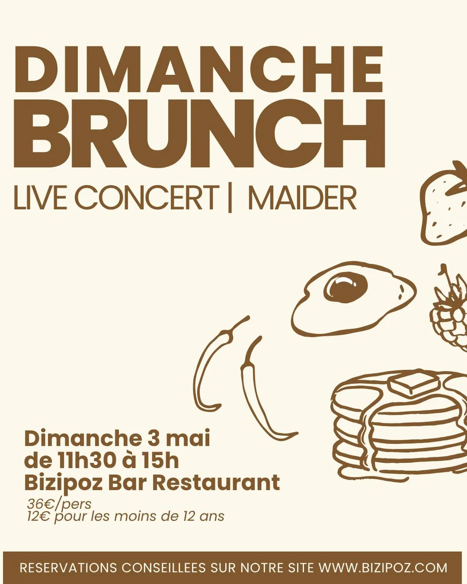 Brunch du dimanche au Bizipoz + concert live de Maider