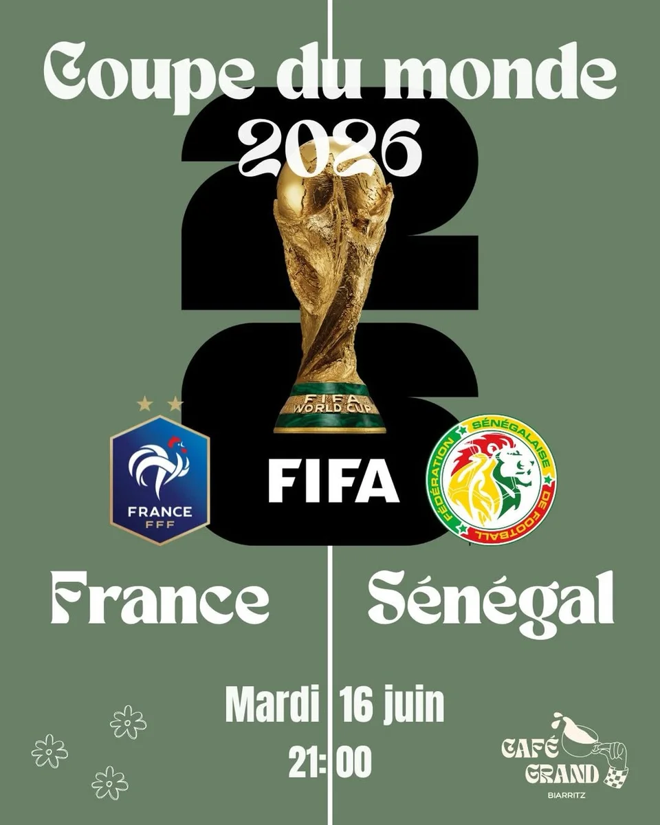 France vs Sénégal : match sur écran géant au Café Grand