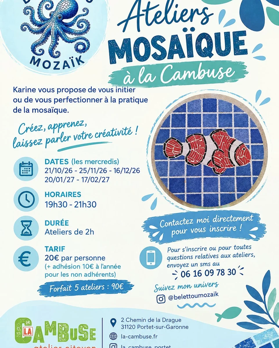 Ateliers Mosaïque à la Cambuse