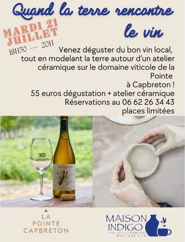 Quand la terre rencontre le vin : dégustation et atelier céramique