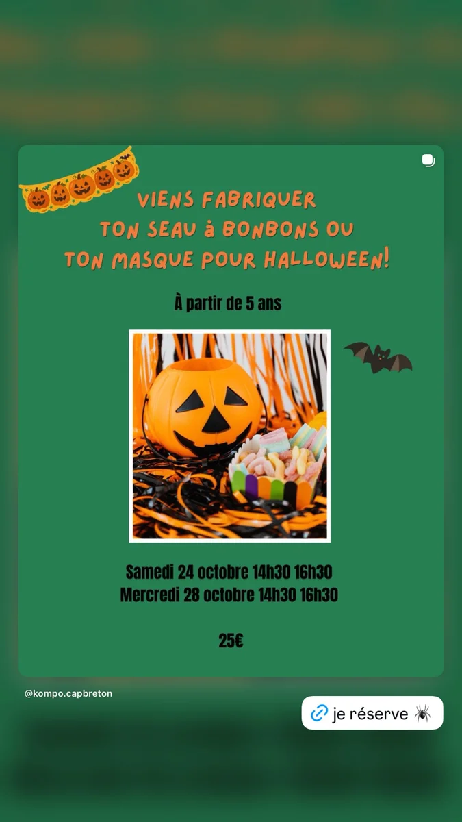 Children's workshop: Create your Halloween bucket or mask with Anna & Camille