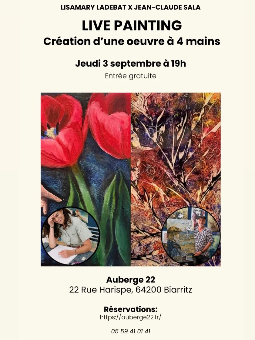 Live Painting à 4 mains avec @lisamary.ladebat et @jc.sala.9