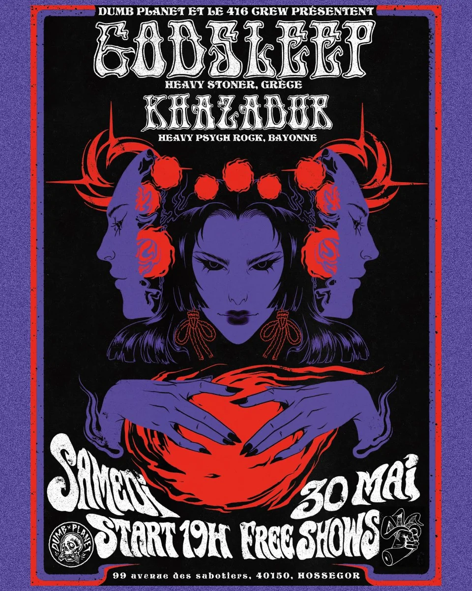 Concert heavy stoner & psych rock : Godsleep + Khazadur (free show)