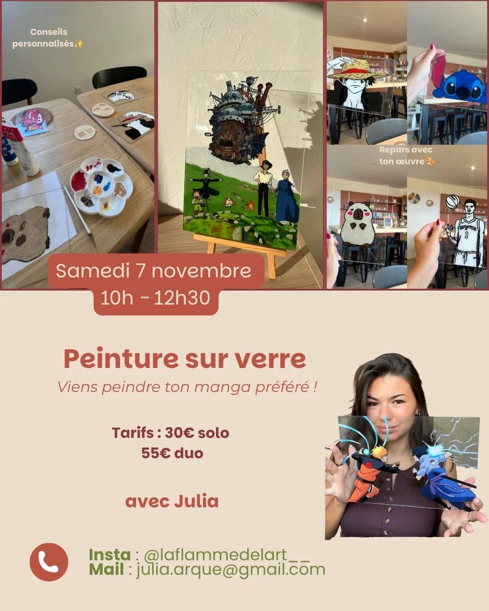 Atelier de peinture sur verre