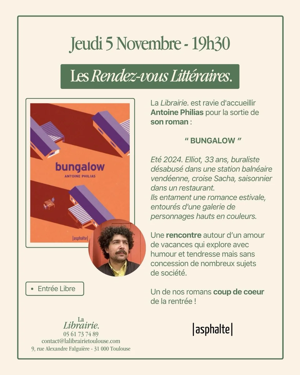 Rencontre littéraire : « Bungalow » d’Antoine Philias