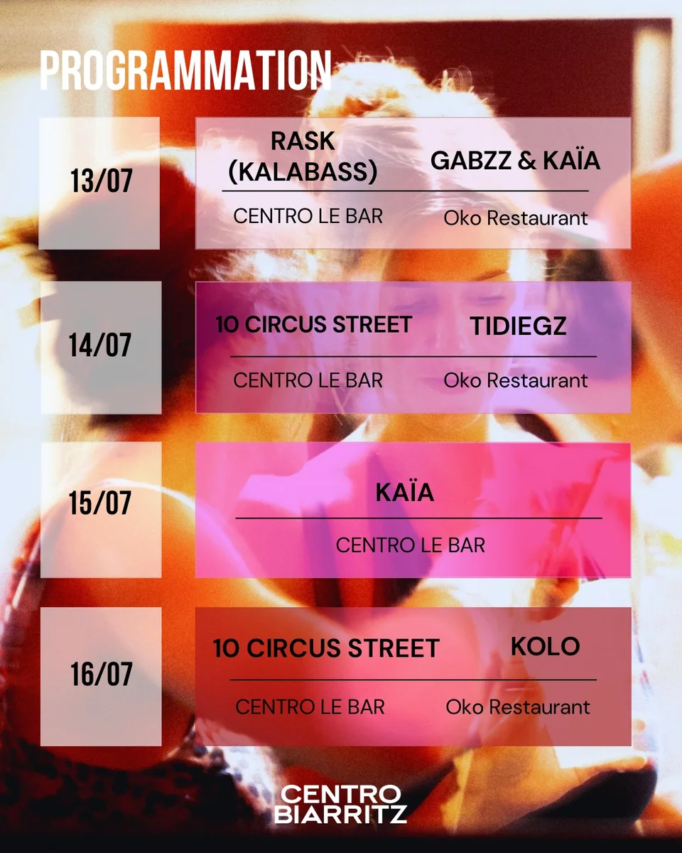 Soirée DJ : 10 CIRCUS STREET & TIDIEGZ au Centro Biarritz