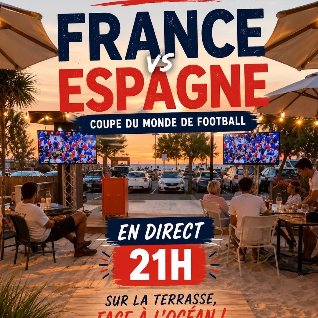Soirée France vs Espagne - Coupe du Monde 2026 en direct à la Beach House