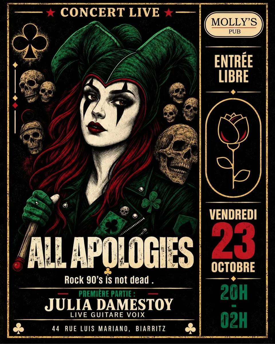 Concert All Apologies avec Julia Damesstoy