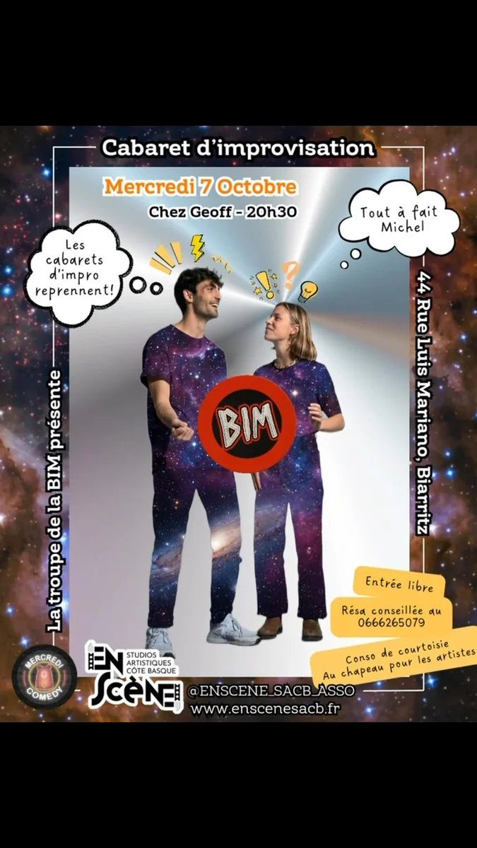Cabaret d'improvisation avec la troupe la BiM