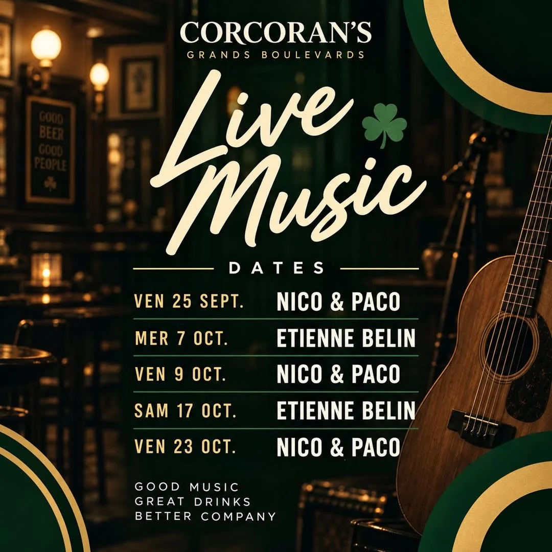 Live music with Etienne Belin at Corcoran’s Grands Boulevards