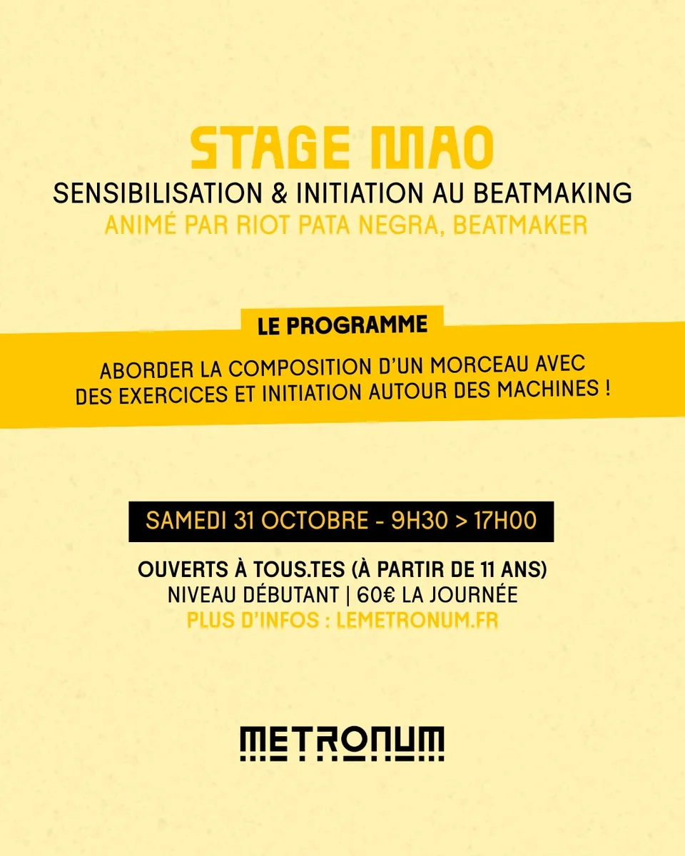 MAO Workshop - Awareness & initiation to beatmaking