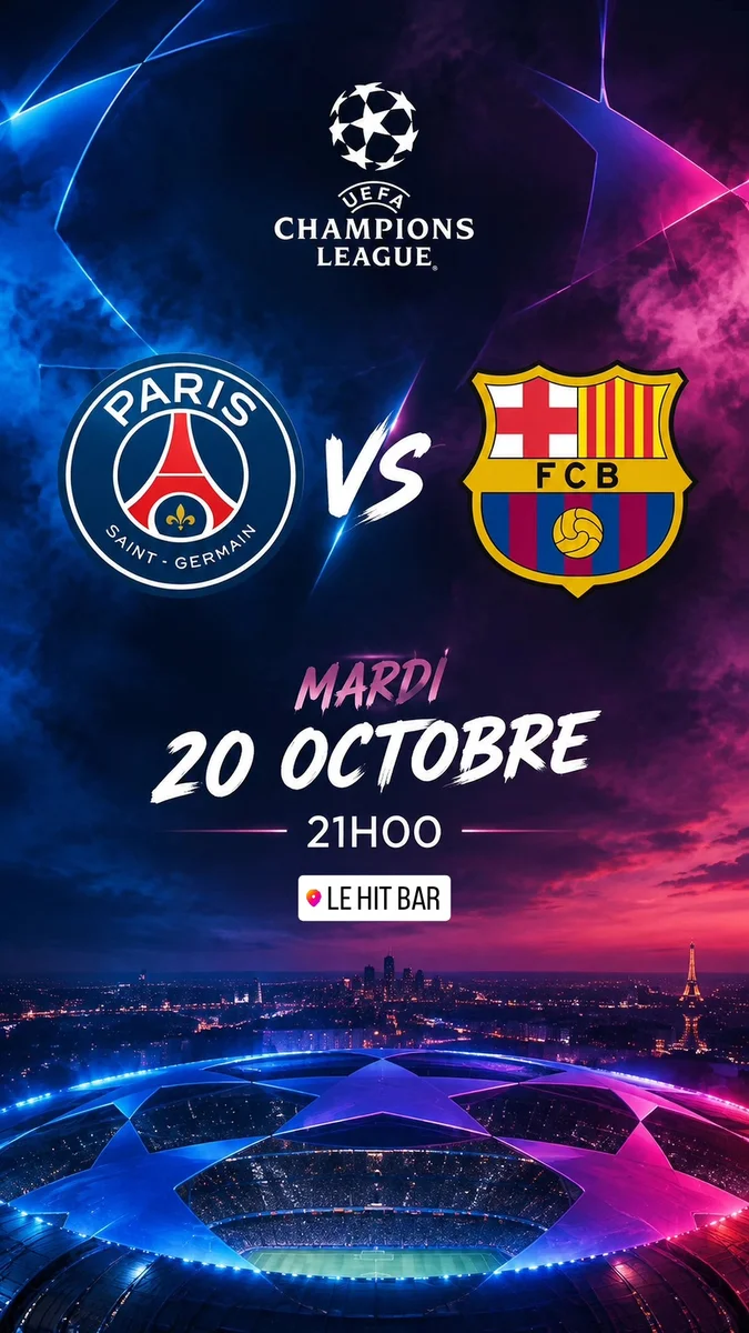 PSG vs FC Barcelona - Transmisión en Le Hit Bar