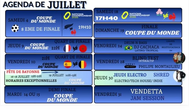 Fête de Bayonne - Horaires exceptionnels