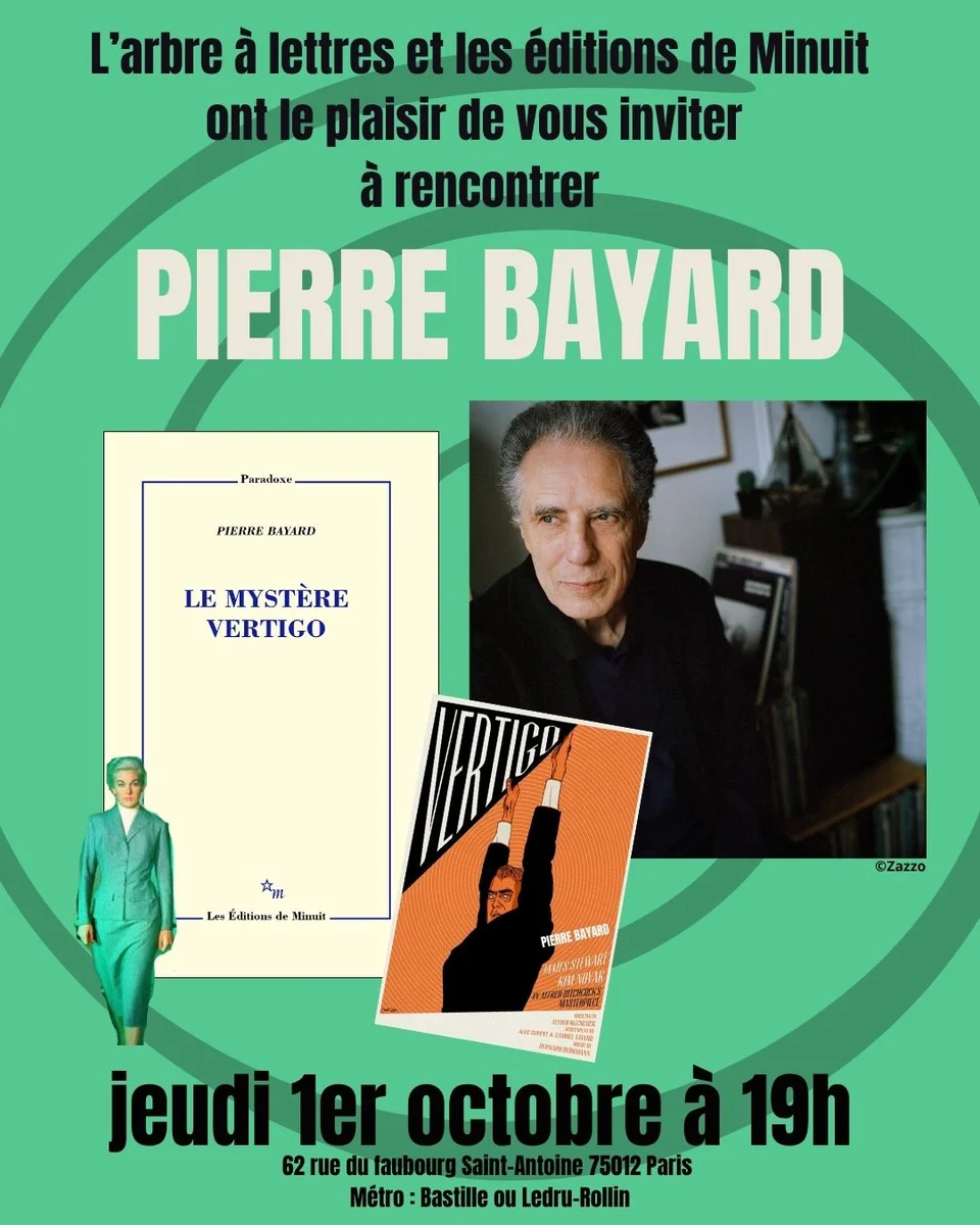 Book launch of « Le mystère Vertigo » by Pierre Bayard