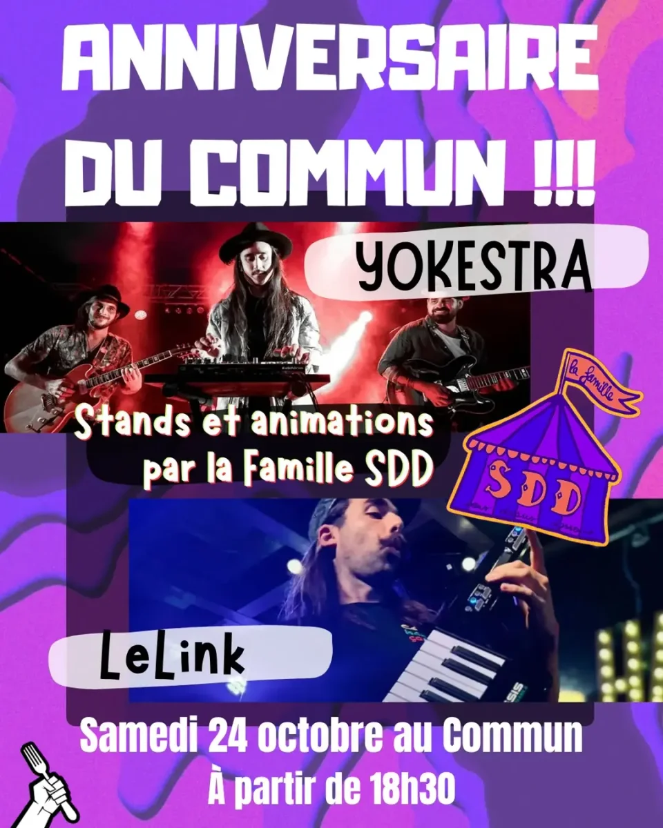 5 años del Comun de los Mortales: Fiesta con La Famille SDD, LeLink & Yokestra