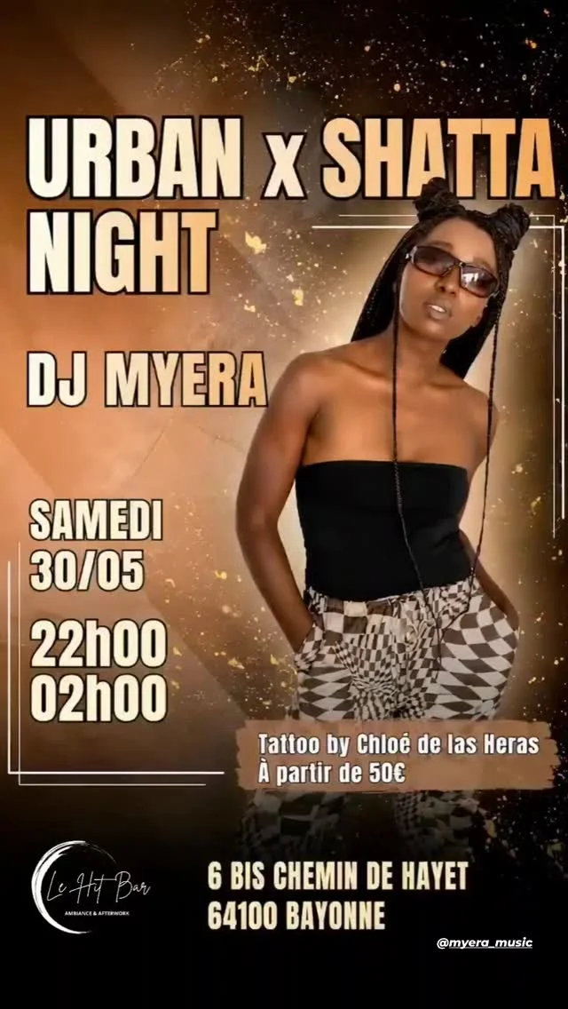 Urban x Shatta Night avec DJ Myera (Le Hit Bar)