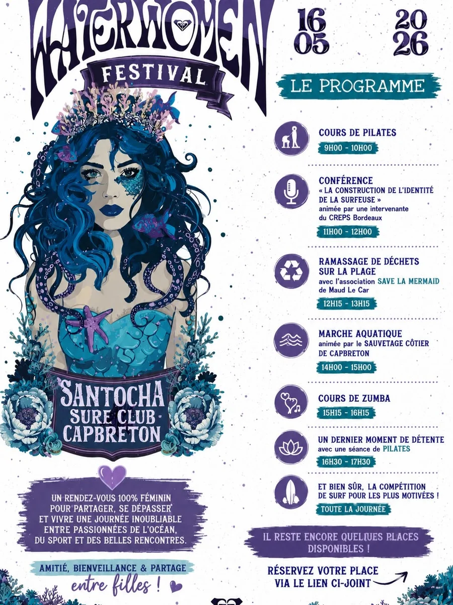 Water Women Festival 2026 en Capbreton (día de surf y bienestar)