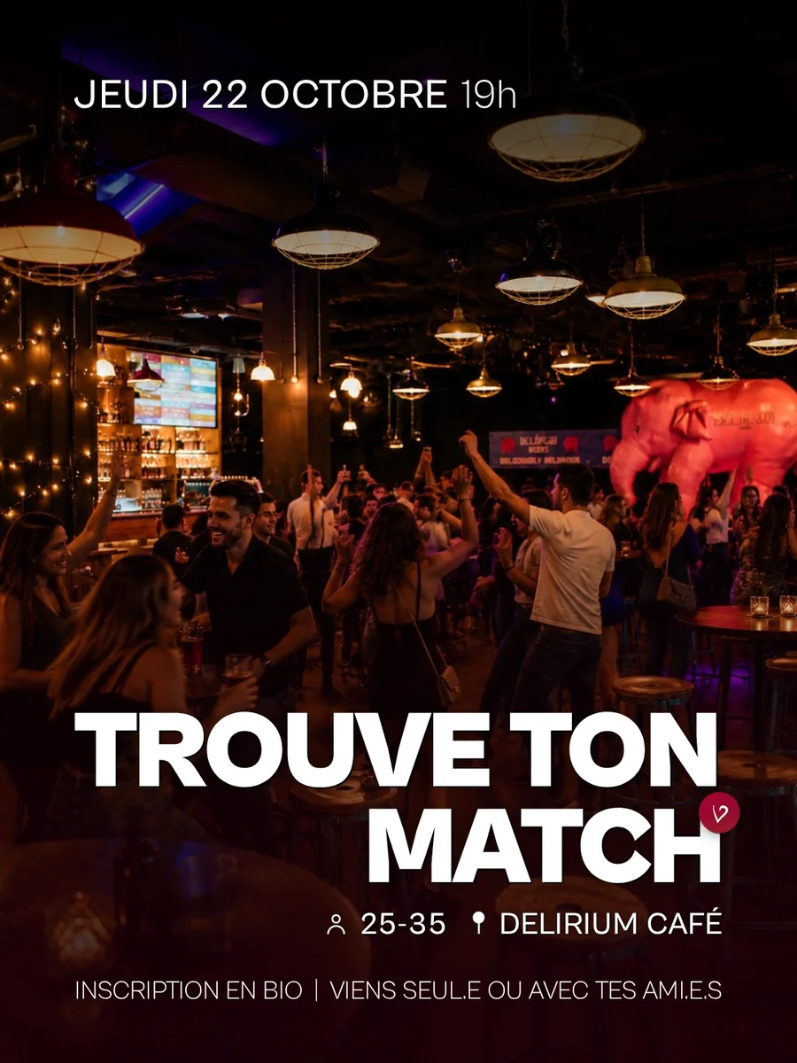 Find Your Match Night at Delirium Café