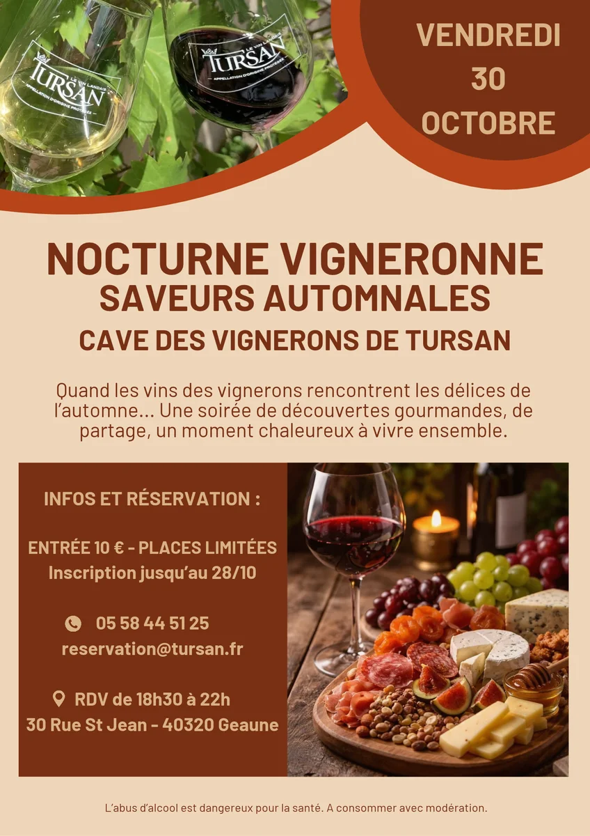 Nocturna vitivinícola con sabores otoñales