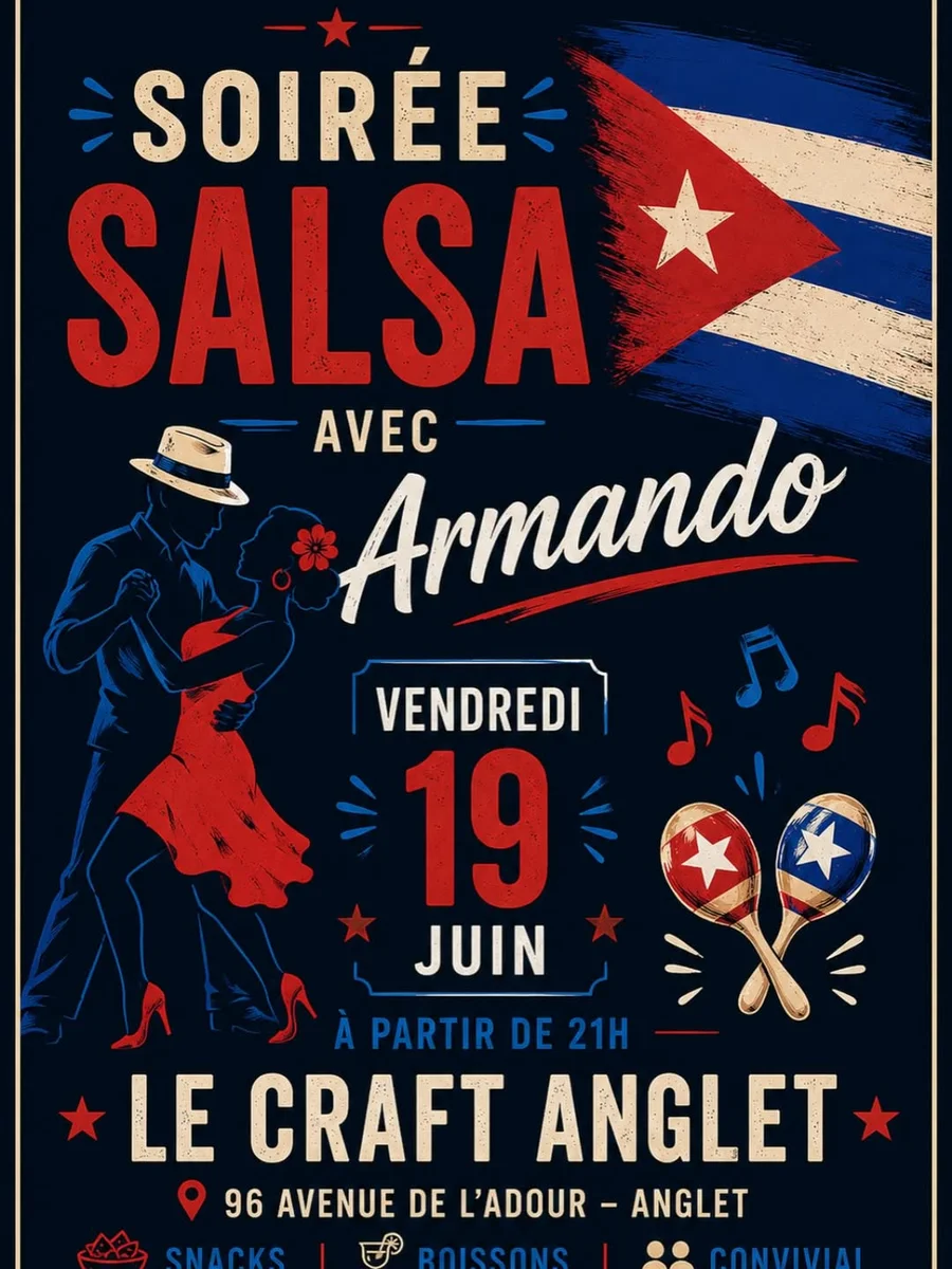 Soirée salsa avec Armando au Craft Anglet