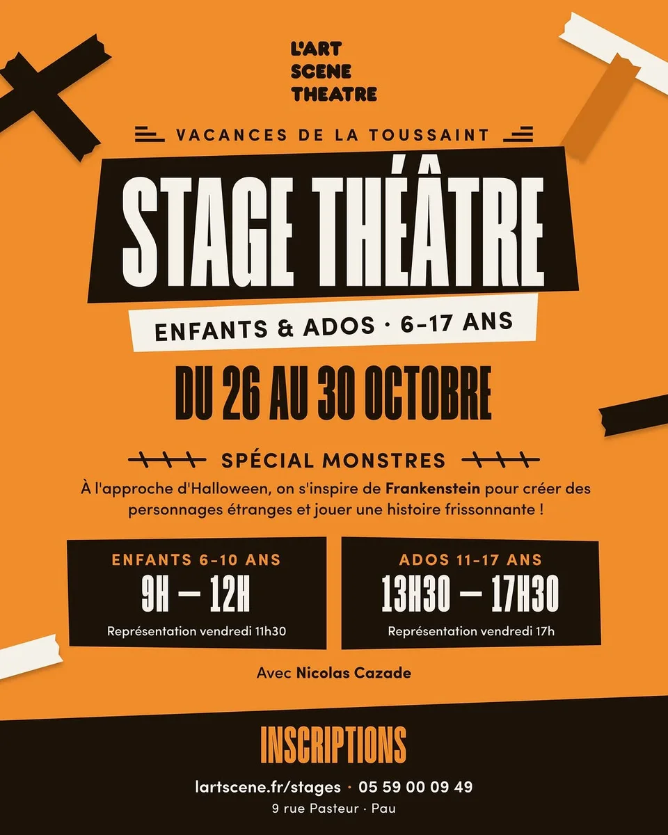 Stage théâtre spécial monstres - Vacances de la Toussaint