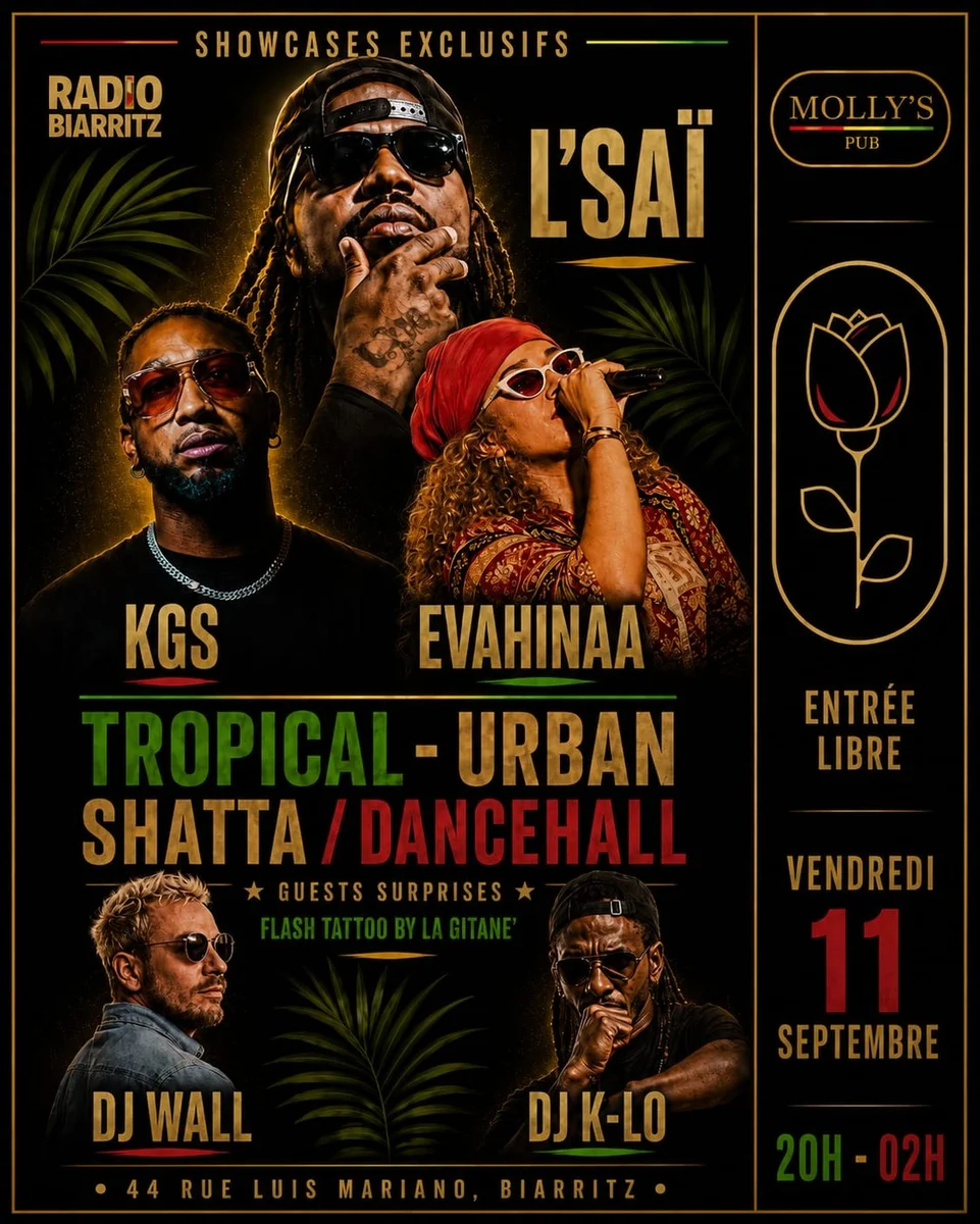 LSai, Evahinaa, KGS, DJ K-Lo & DJ Wall — Showcase Urban/Tropical au Molly's Pub