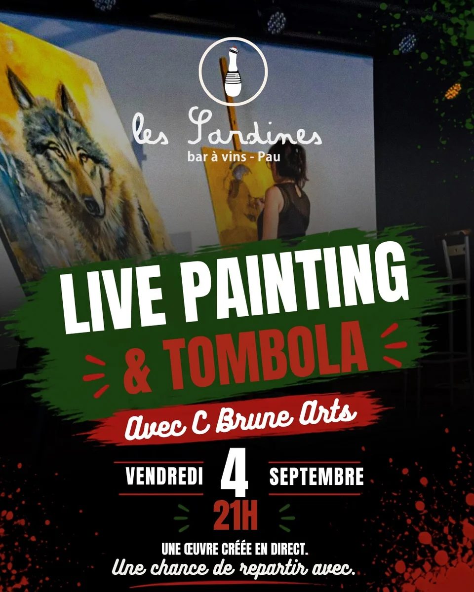 Velada de Live Painting y Tómbola con C Brune Arts en Les Sardines