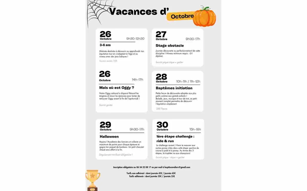 les P'tits cavaliers - animations vacances de la Toussaint